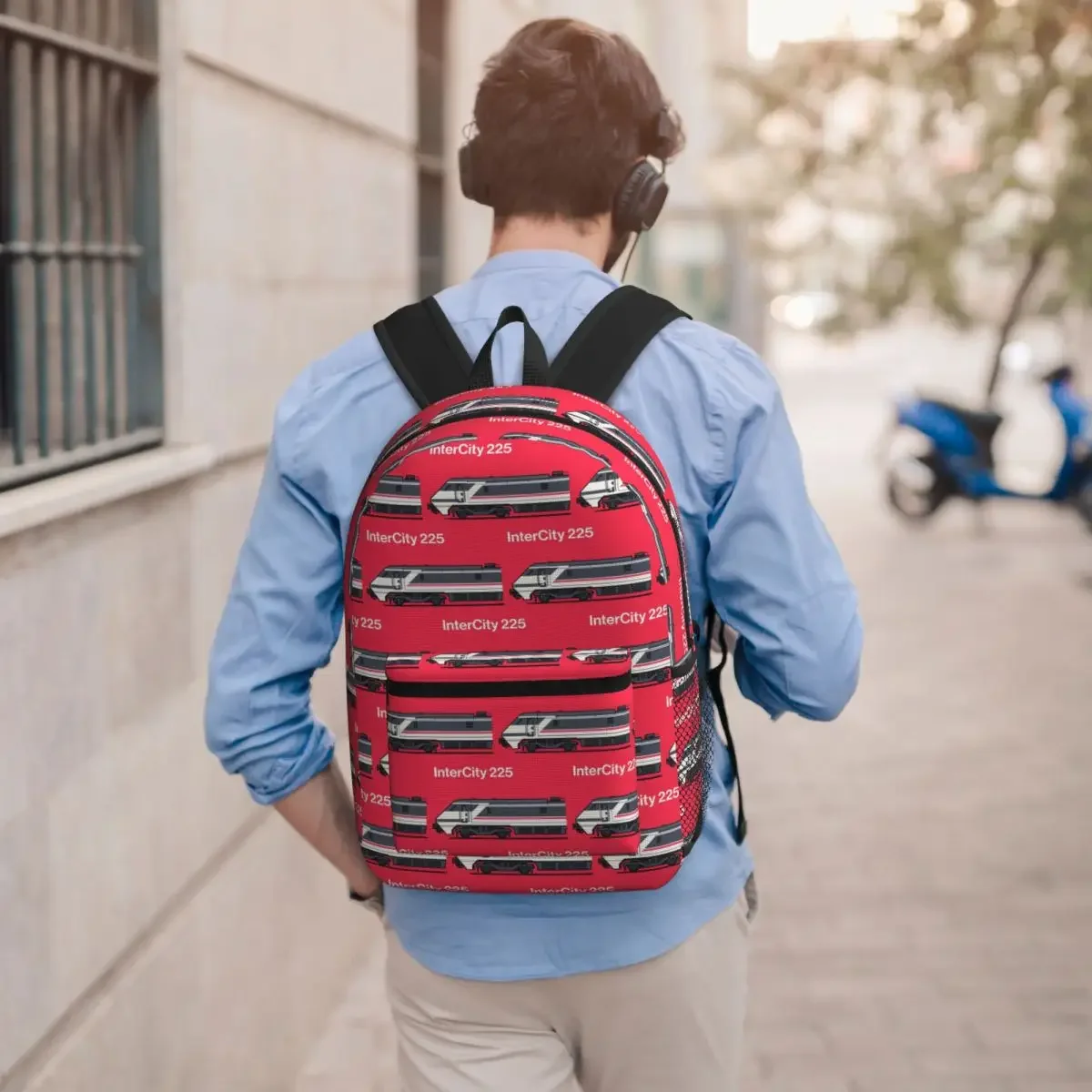 Class 91 Red Train Side England UK Student Backpack School Bag Hiking Travel Daypack for Men Women Bookbag Shoulder Bags