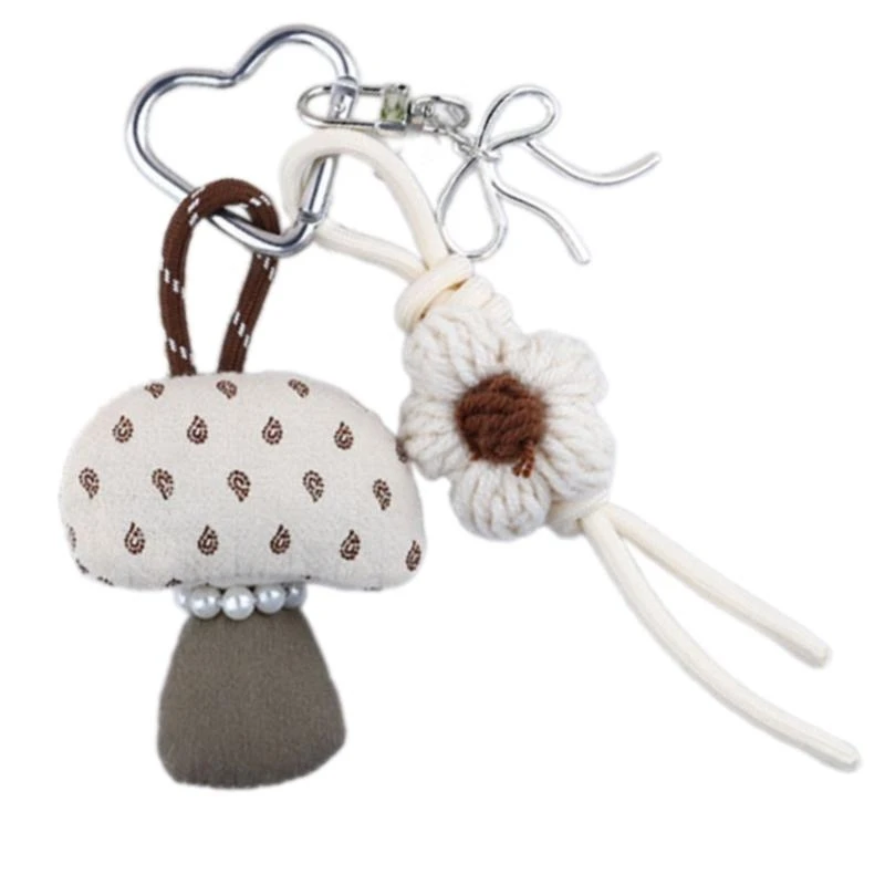 

A3PE Cartoon Mushroom Car Keychain Flowers Keyrings Heart Keyring Hanging Ornaments