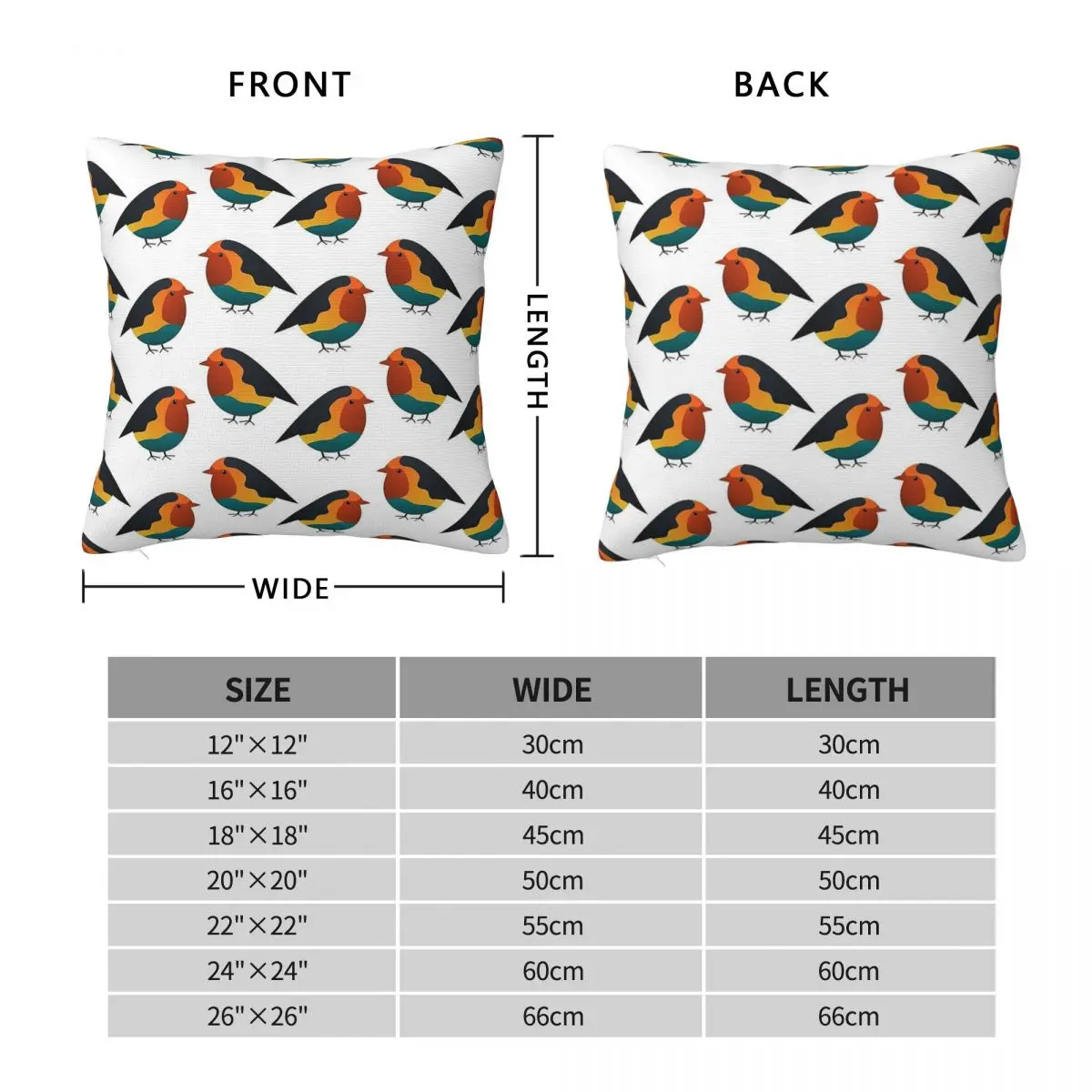 Cute Chubby Pigeon Bird Square Pillowcase Polyester Linen Velvet Creative Zip Decorative Home Cushion Case 18