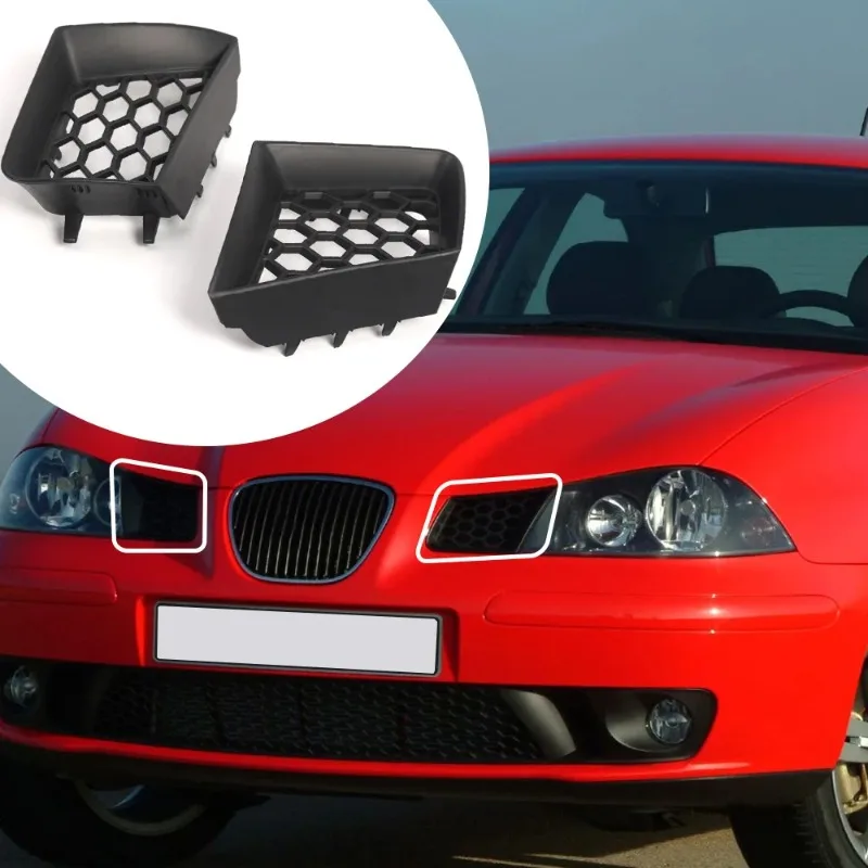 1/2pcs Front Bumper Upper Grill Left Right Matte Black for SEAT Ibiza Cordoba Typ 6L 2002 2004 2005 2006 2007-2009 6L0853677A01C view 2