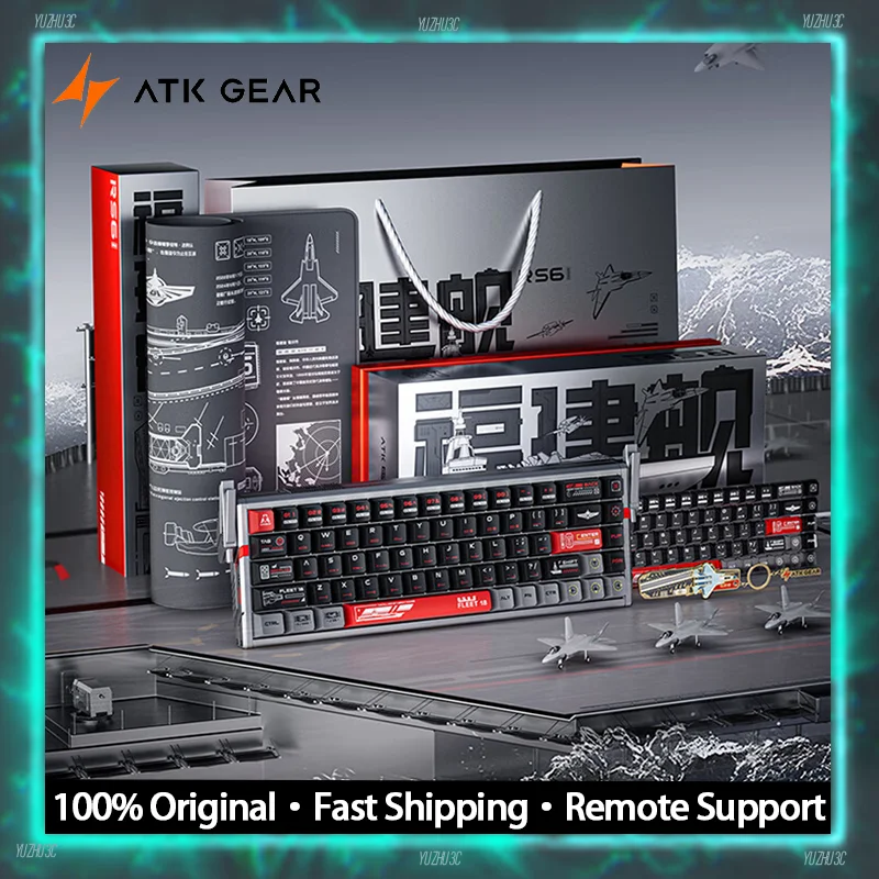 

ATK RS6 FLEET18 Hall Effect Gaming Keyboard Gift Box Set Aircraft Carrier Themed Co-branding with Addition Keycaps Mouse Pad