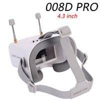 DMKR 008D PRO White FPV Goggle with 5.8G 40ch Receiver 3.7V/2000mAh Battery 4.3 inch HD LCD 16:9 for Drone Micro BWhoop