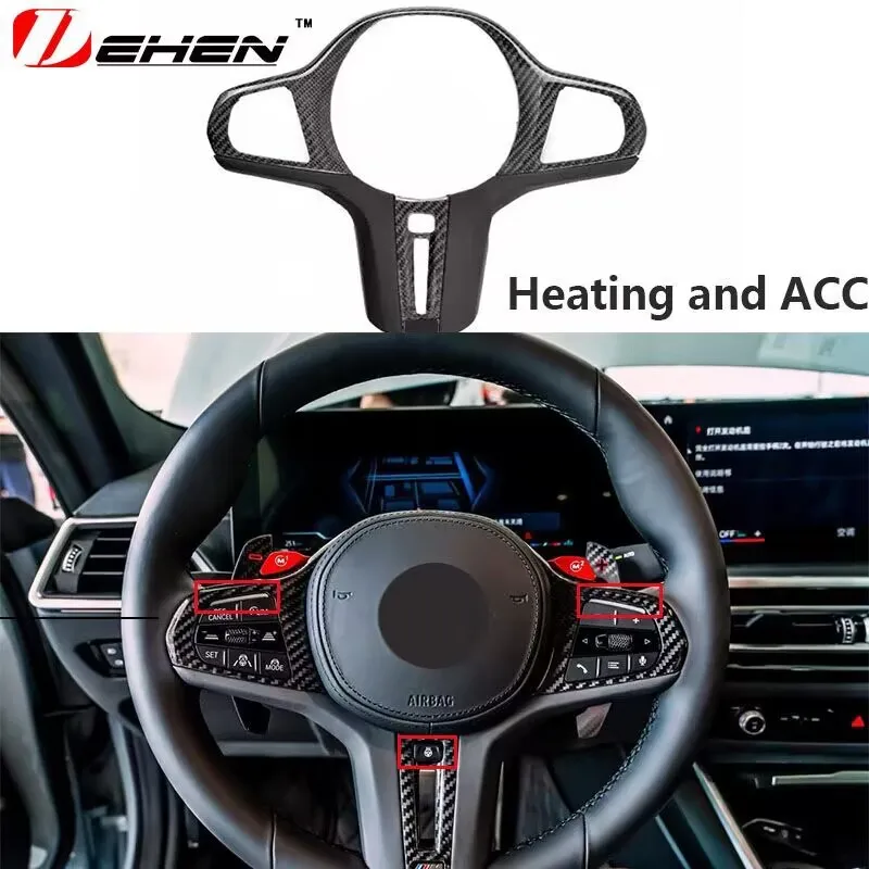 Carbon Fiber Steering Wheel Cover Trim Decor For BMW 5 6 7 8 Series Sport X3 X4 X5 X6 G01 G02 G30 G32 M5 F95 F97 F98 G11 G12 G14