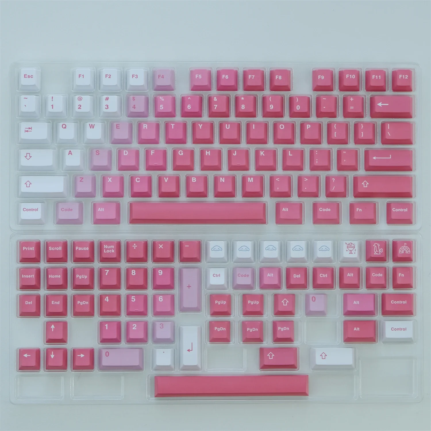 Gradual change powder keycaps 129 keys PBT original highly sublimated mechanical keyboard keycaps