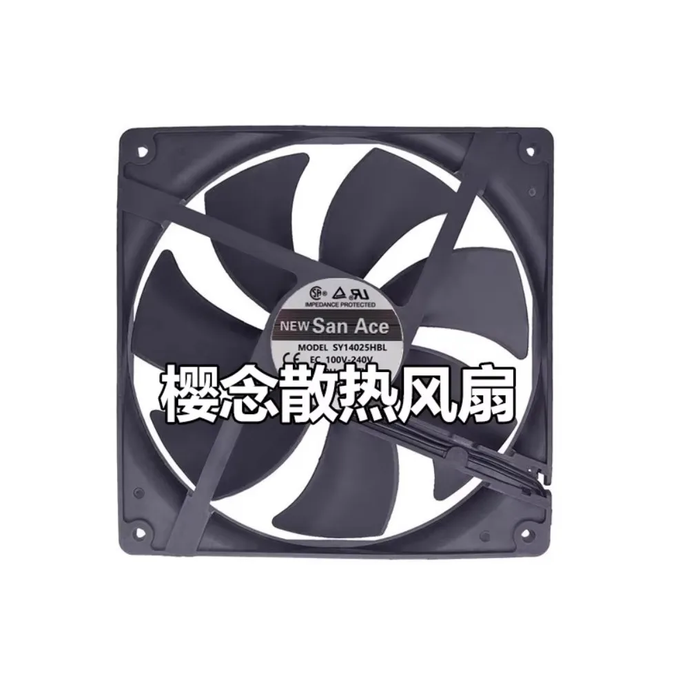 EC Fan for 100V-240V Wide Voltage 14025 14CM Dual Ball Bearing High Airflow Cooling Fan