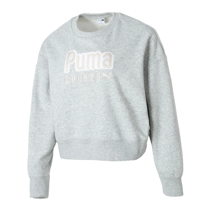 Puma Women's Team Oversized Crew Tr Running and Fitness Training Sportswear Fashionable Comfortable Casual Sweatshirt Pullover 626169-04
