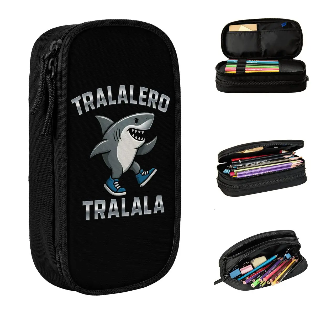 

Creative Tralalero Tralala Shark Pencil Case Italian Brainrot Pencil Box Pen Large Storage Bag Office Gifts Stationery