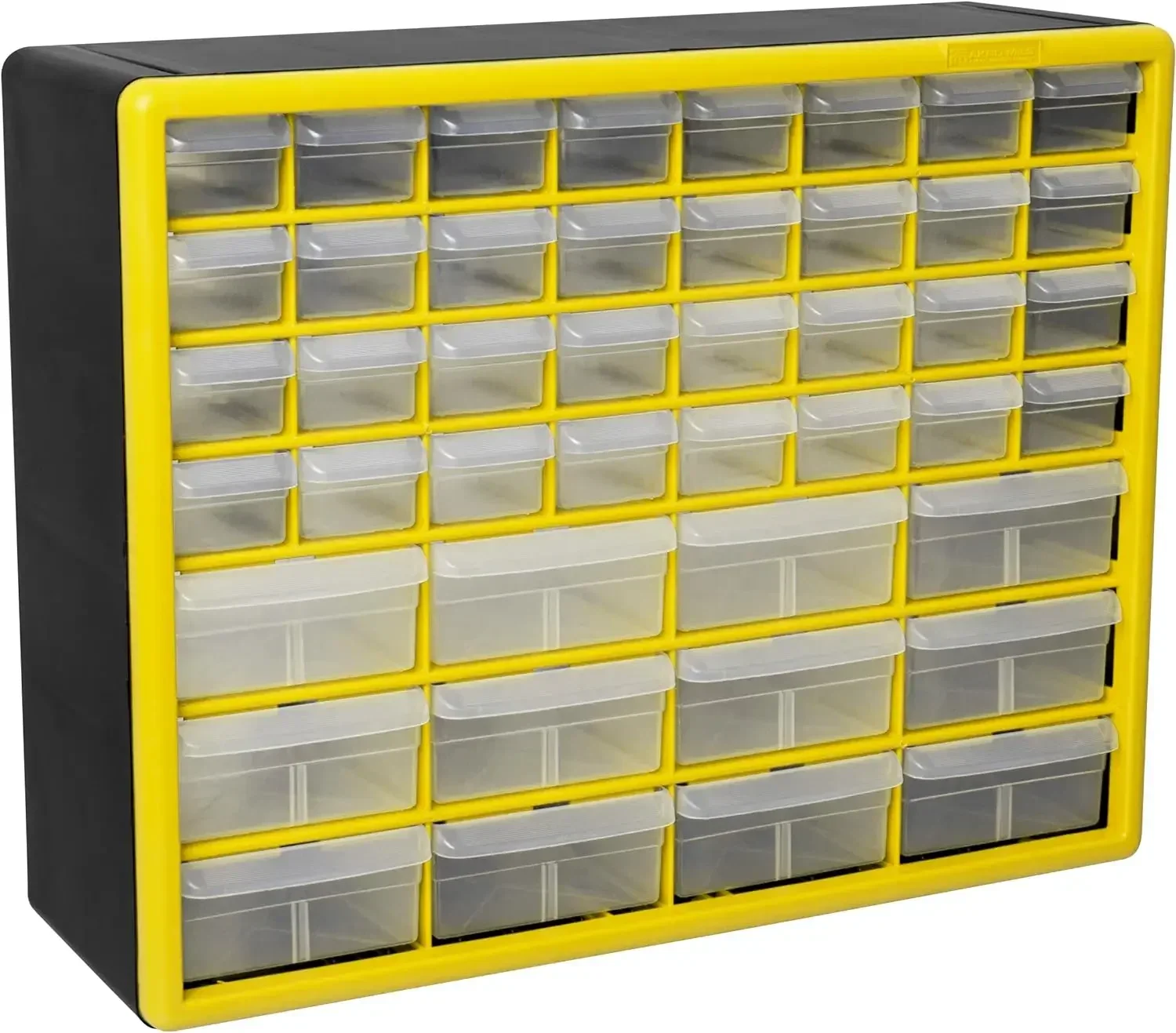 10144, 44 Drawer Plastic Parts Storage Hardware and Craft Cabinet, 20-Inch W x 6-Inch D x 16-Inch H, Yellow