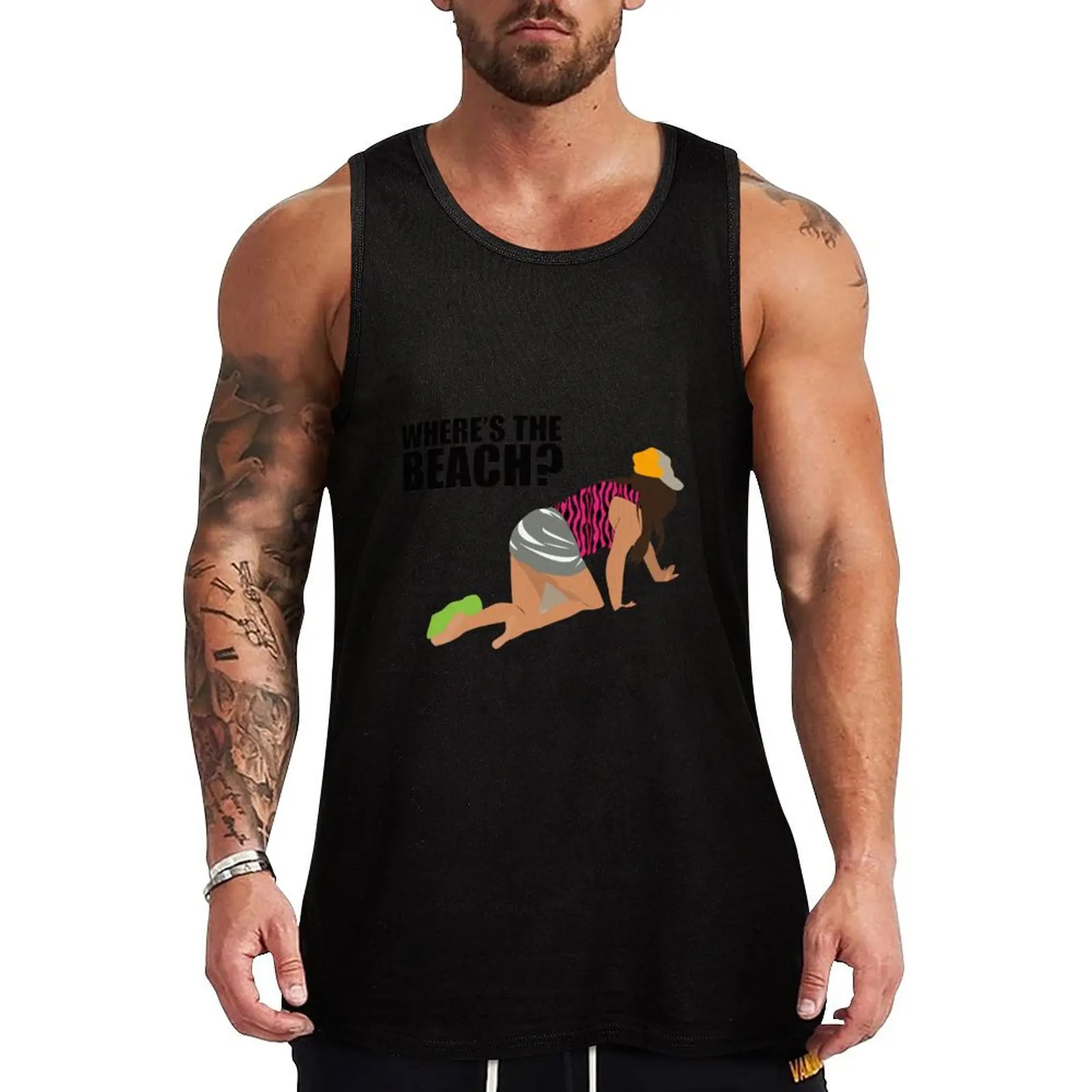 Snooki Where's the Beach? Tank Top sleeveless shirts men clothing t-shirt gym man