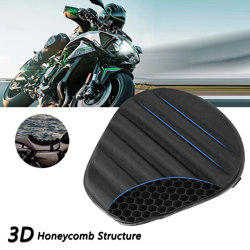 

Подушка для сиденья мотоцикла, 3D сотовая структура, амортизирующая нескользящая дышащая гелевая подушка для сиденья, комфортная подушка для снятия давления