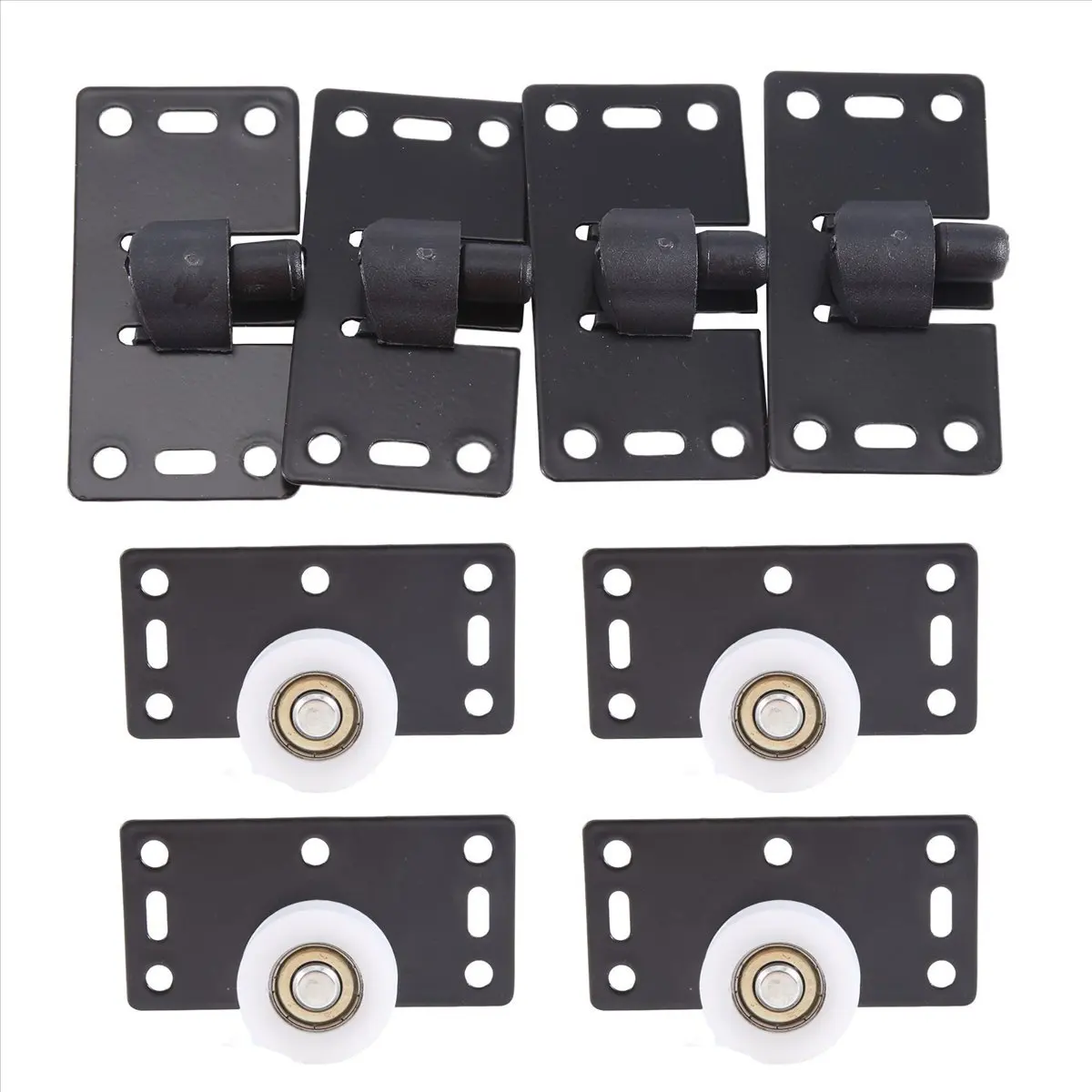 MALL 4Sets Sliding Door Wheels Rollers Pulleys Runners for Cupboard Wardrobe Cabinet Smoothly & Mute Nylon Wheels