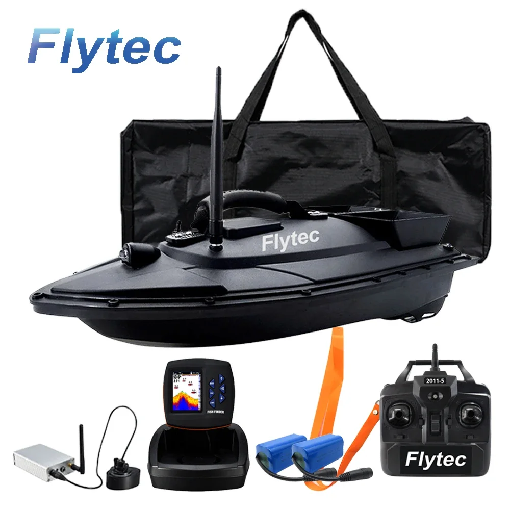 Flytec 2011-5 500M Dual Motors Remote Control Bait Boat Ice Fishing Sonar Sensor Fish Finder for Bait Boat Fishing