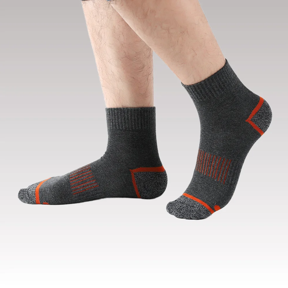 Chaussettes de sport respirantes décontractées pour hommes, chaussettes en coton pour hommes, haute qualité, noir, course à pied, mode, hiver, nouveau, 2024, 5 paires