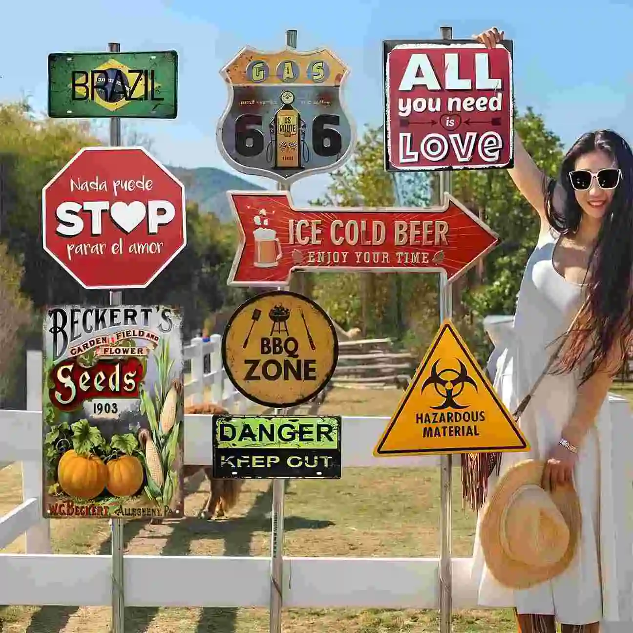 2D FLAT 1pc Vintage Beckert's Seeds Garden Field And Flower Metal Wall Sign Decoration for Home Garage Bedroom Porch And Garden view 6