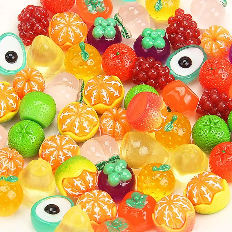 New 10Pcs Fruit Filled Resin Lovely Stress Relief Toy Soft Slow DIY Rising Deformable Squeeze Fidget Sensory Toy