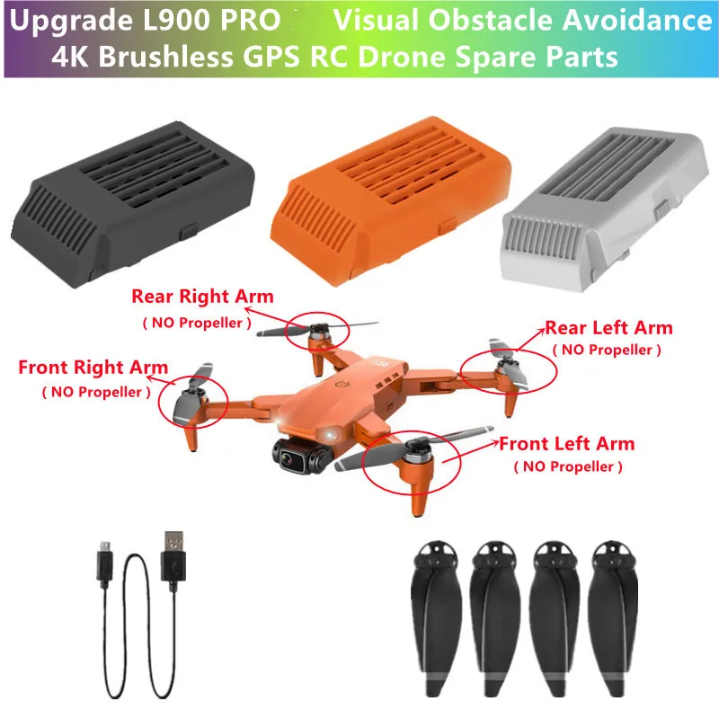 L900 PRO  Obstacle Avoidance GPS 4K Brushless WIFI FPV RC Drone Spare Part 7.4V 2200mAh Battery/Arm/Propeller/USB Line
