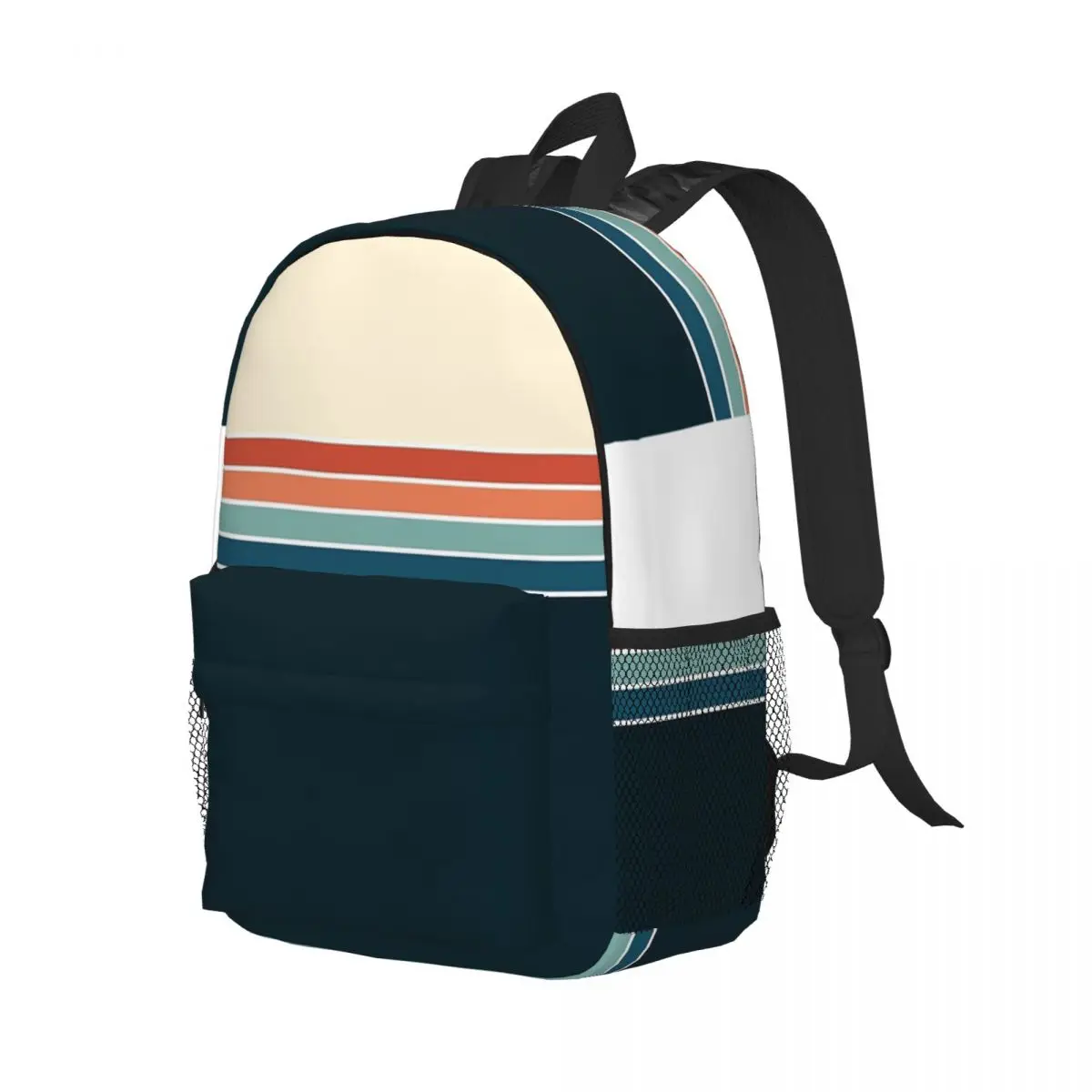 Sacs à dos rayés rétro vintage des années 70, sac à livres pour garçons et filles, sacs d'école pour étudiants, sac à dos de voyage, sac initié, grande capacité, mode