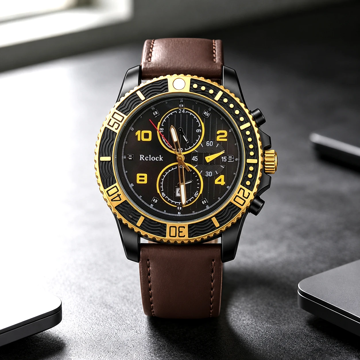 1Pc New Men's Business Fashion Quartz Watch, Round Dial, Suitable for Daily and Formal Occasions, the Best Choice for Birthday Gifts, Anniversaries, and Graduation Gifts