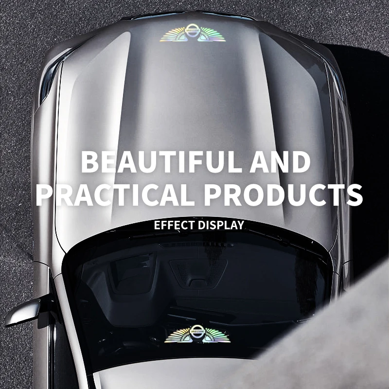 Reflective Colorful Angel Wings Laser Car Logo Stickers For Nissan J10 X-Trail Qashqai Juke Leaf Micra NOTE Patrol Gadgets