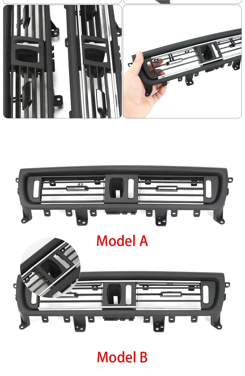2 Arten Front konsole Grill Dash AC Klimaanlage Entlüftung für BMW F10 F11 F18 520i 523i 525i 528i 535i 64229166885 64229209136 – Detail 3