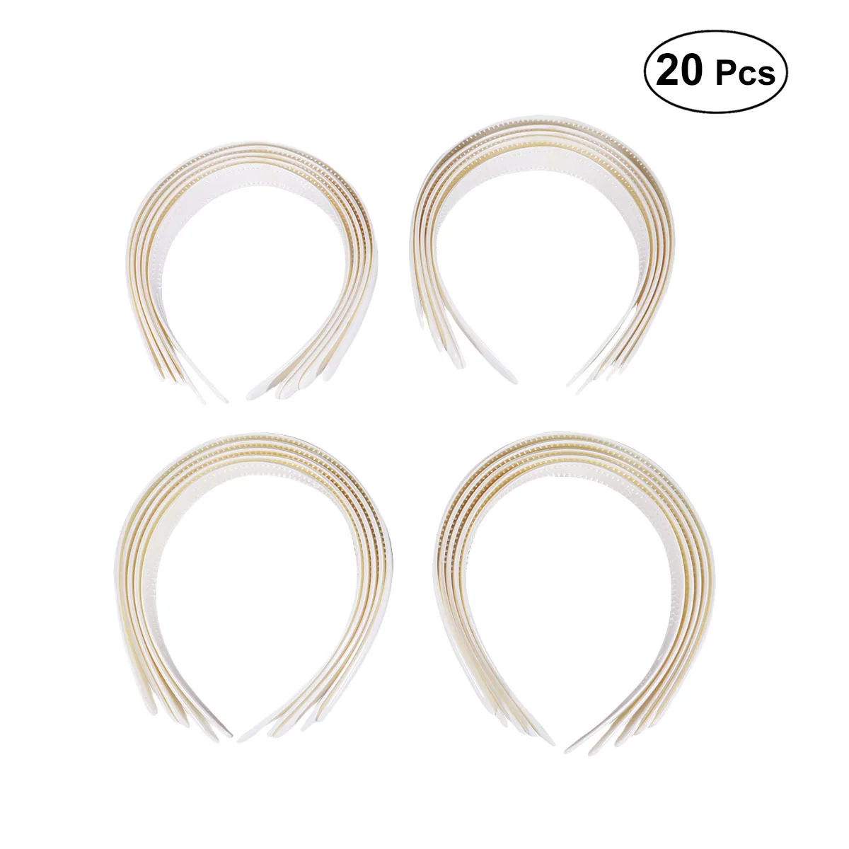 20Pcs Wide Hairbands Pure White Color Elegant Headband Set for Girls Women Daily Makeup Mask Hair Hoop Accessory