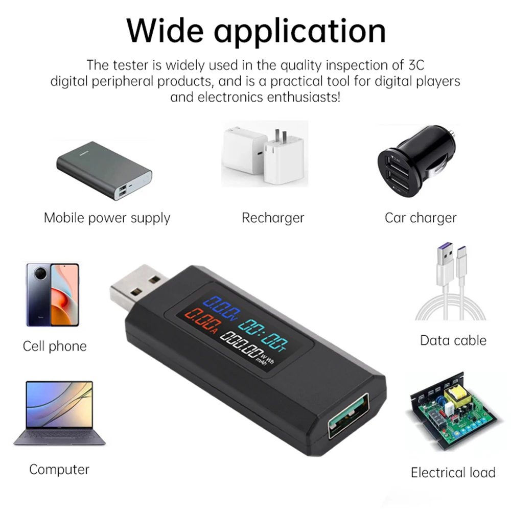 6 in 1 USB Tester DC 4-30V  6.5A Digital Voltmeter Amperimetro Power Capacity Electricity Detector Power Bank Charger Indicator