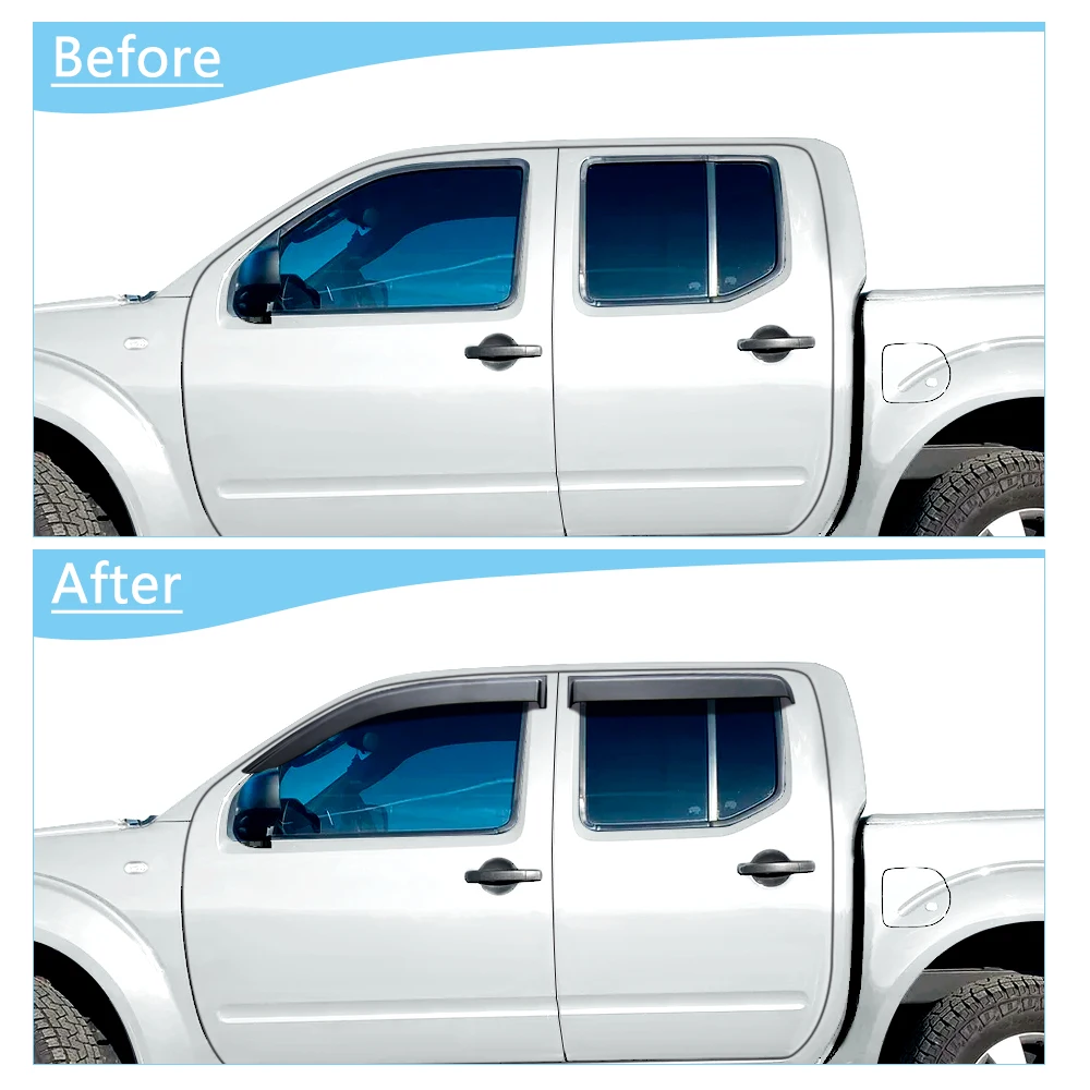 Side Window Deflector Visors For Nissan Navara D40 2006-2010 2011 2012 2013 2014 Weathershields Sun Rain Guard Car Accessories