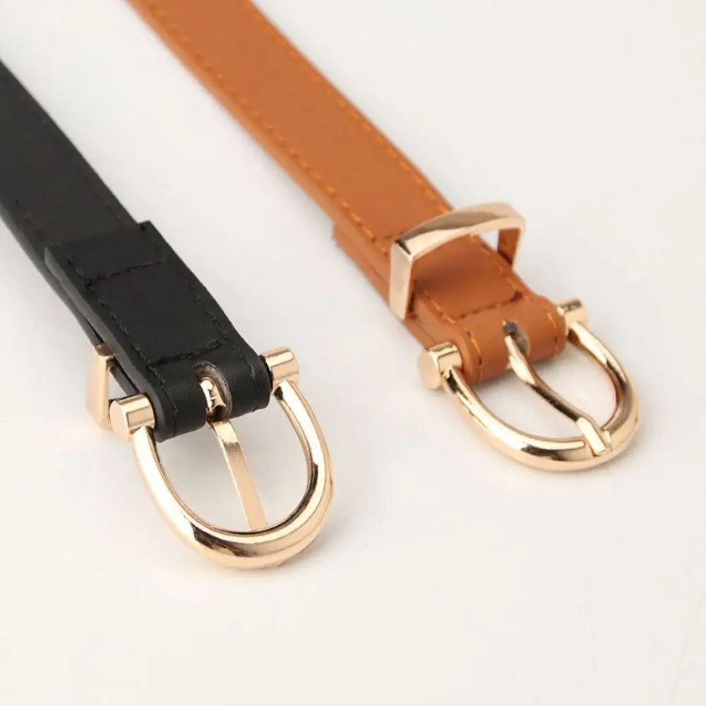 حزام نسائي بتصميم بسيط مع مشبك دائري ، أربطة سراويل قابلة للتعديل ، حزام خصر عتيق من الجلد الصناعي للجينز ، جودة عالية