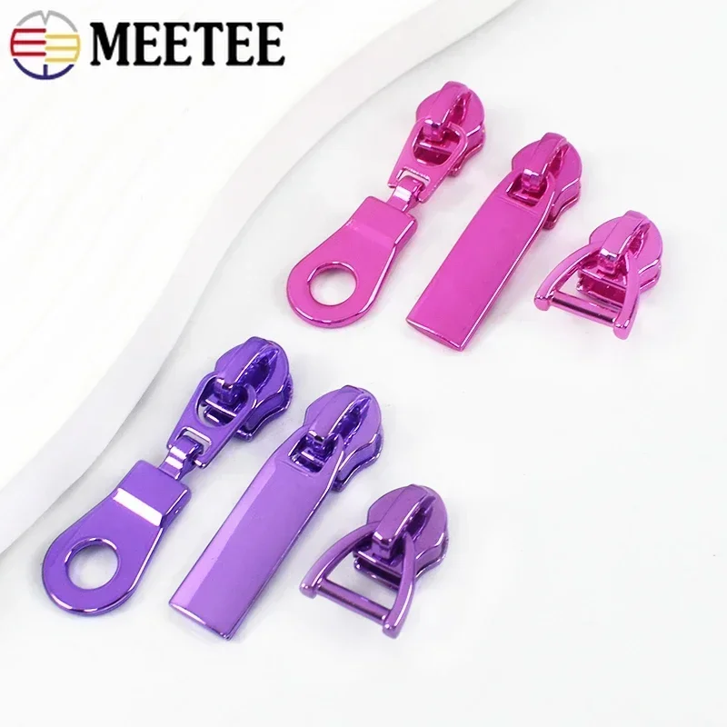 5/10Pcs Meetee 5# Zippers Slider for Nylon Zips Clothes Shoes Bags Zip Puller Head Repair DIY Garment Home Sewing Accessories