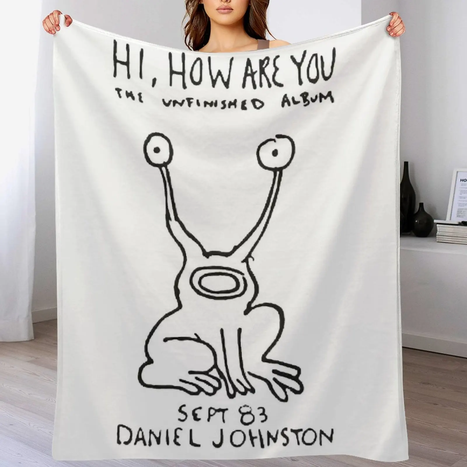 

DANIEL JOHNSTON - HI, HOW ARE YOU ALBUM Throw Blanket Picnic Flannels Soft Plaid Fashion Sofas Blankets