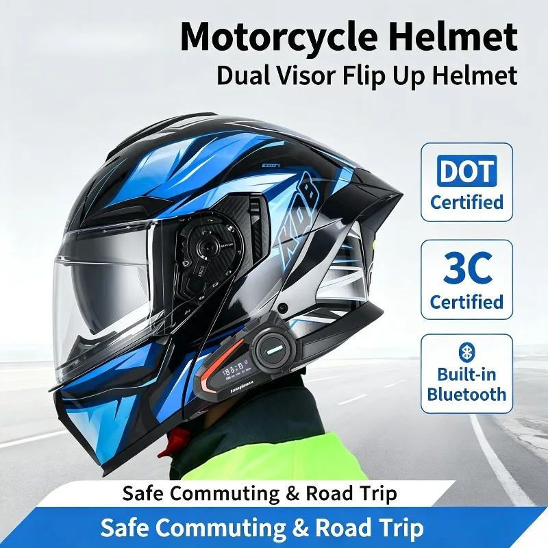 Motorcycle Helmet Four Seasons Universal Unveiling Helmet Color Mirror Electric Motorcycle Helmet 3C Certified