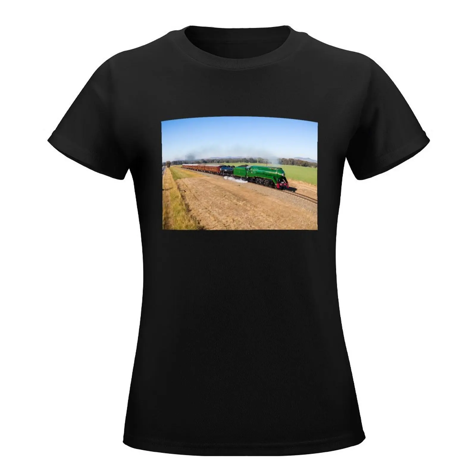 Riverina 3801 - Australian steam locomotive. T-Shirt tops quick drying sports fans Women t-shirts