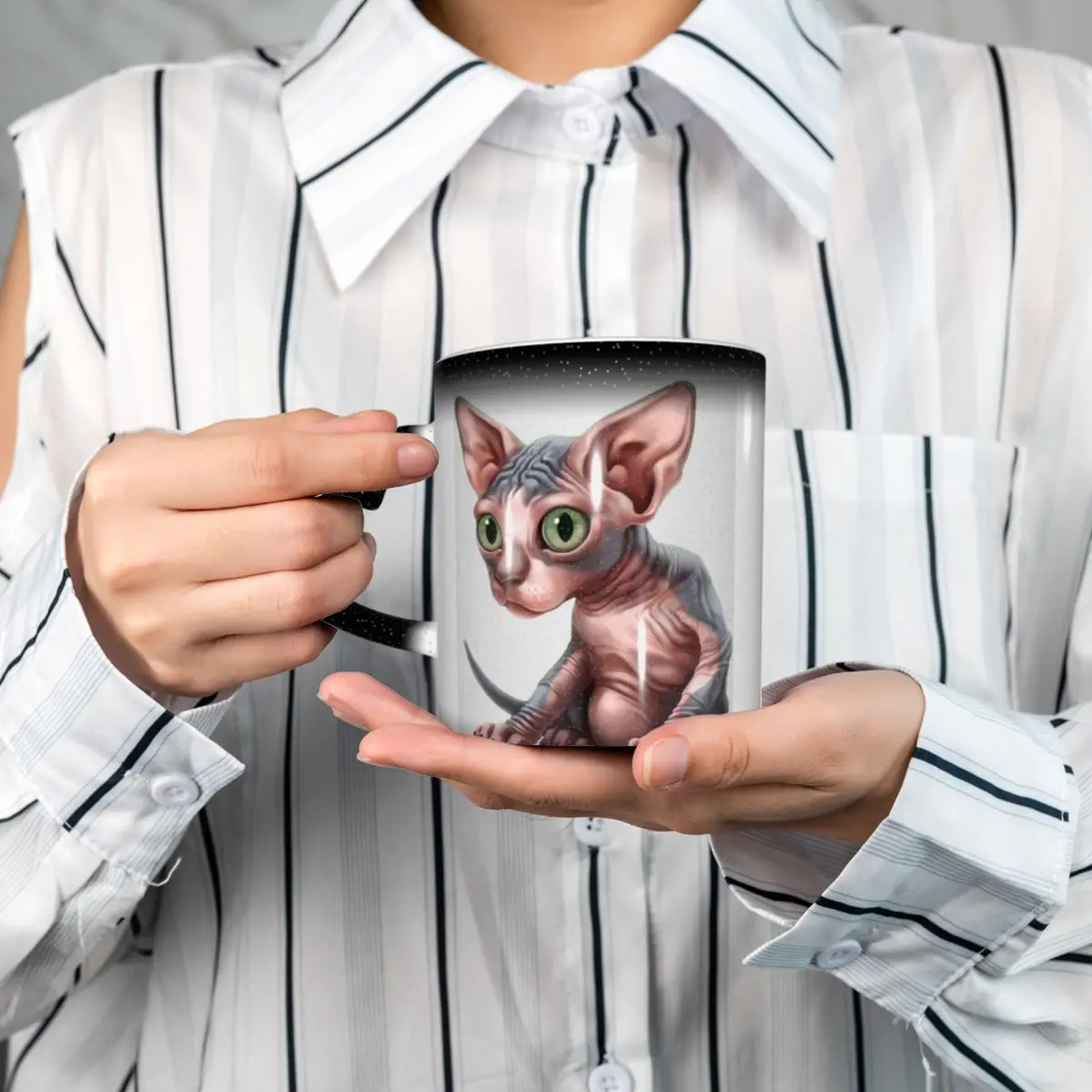 Sphynx Bingus Kitten Mug Funny Ceramic Coffee Cups Tea Mugs Milk Cup Drinkware Gift for Friends