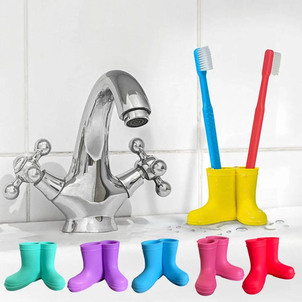 Silicone Toothbrush Holder Multi-color Rainshoe Toothbrush Holder Mini Toothbrush Holder Cute Storage Holder Bathroom Supplies