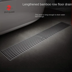 Invisible Floor Drain 304 Stainless Steel Rectangle Anti-odor Bath Shower Tray Long，Bathroom Floor Drain Anti Odor Shower Drain