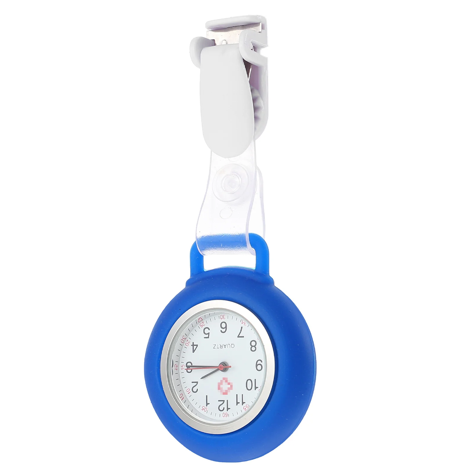 

Nurses Watches Women White Clip Design Silicone Lightweight Portable Pocket Watch Multi function Nurse Accessory Breast Watch
