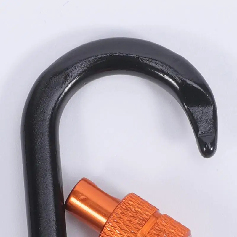 1 Stück Professioneller Sicherheitskarabiner aus Aluminium, D-förmige Schlüsselhaken, Klettersicherheitsschloss – Detail 4