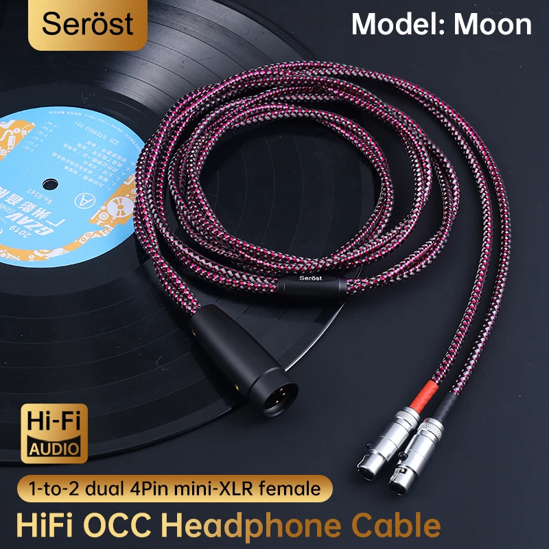 Serost Moon OCC Type-C 3.5mm 4.4mm 6.5mm 4Pin XLR Male Options to Dual Mini 4Pin XLR Female Jack HIFI Audio Headphone Cable