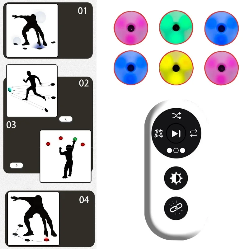 Reaktions-Trainings-Licht-Sets, Set für Kinder, körperliche Fitness, Trainingslampe, Geschwindigkeit, Beweglichkeit, Reaktionsausrüstung, Boxen für Heim-Fitnessstudio