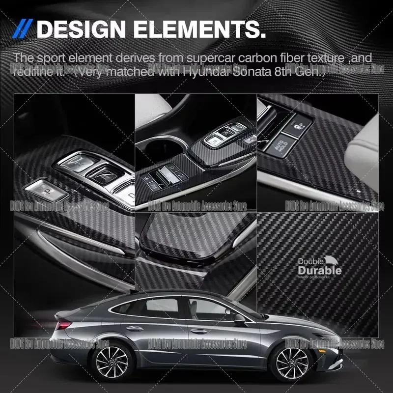 For Hyundai Sonata DN8 2020-2023 SE SEL Plus Limited N Line Center Console Gear Shift Panel Cover Trim Sticker Interior