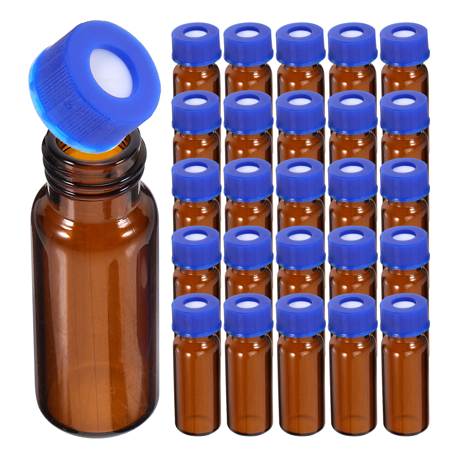 

100 Pcs 2ml Amber Glass Vials Sampling Glass Bottles Bottles Lab Containers Vials Caps Gaskets Leakproof Storage