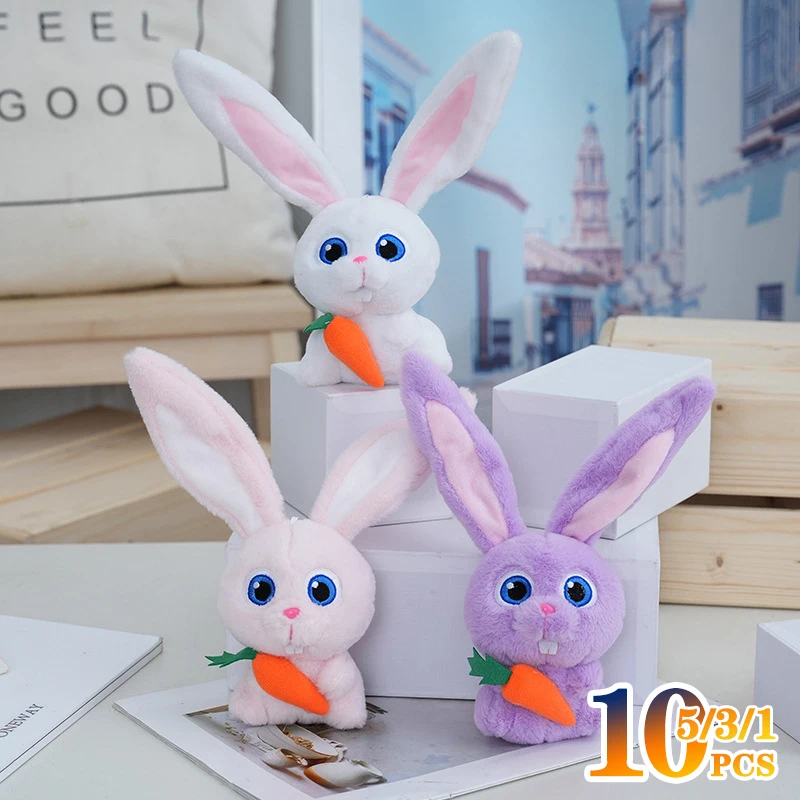 

1-10PCS Carrot Bunny Plush Pendant Easter Cute Cute Doll Girls Children Gift Bag Small Pendant Keychain Doll Easter Decoration
