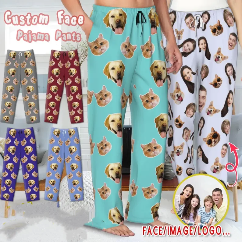 

Custom Pajama Pants With Face Custom Photo Pajama Pants for Men Women Personalized Unisex Pajamas Pants,Home Wear Set,Gifts for