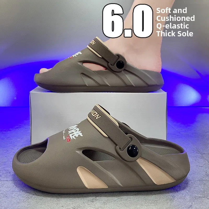 Men's Summer Outdoor Wear Anti-Slip Wear-Resistant Thick Bottom Sports Slippers Beach Sandals Comfortable Sensation EVA Material