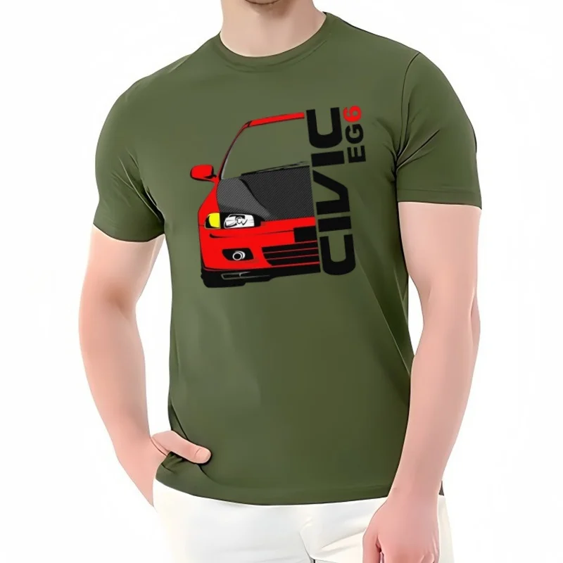 Civic EG6 EK9 T-Shirt imprimé nouvel été hommà manchcourtjapon classique voiture Design blanc décontracté