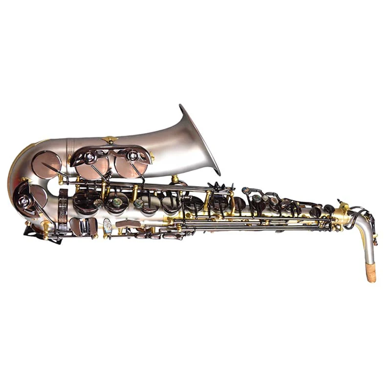 Professional Eb Brass Alto Saxophone Nickel Silver Gold Lacquer Wind Instrument with Hard Case & Mouthpiece Adjustable