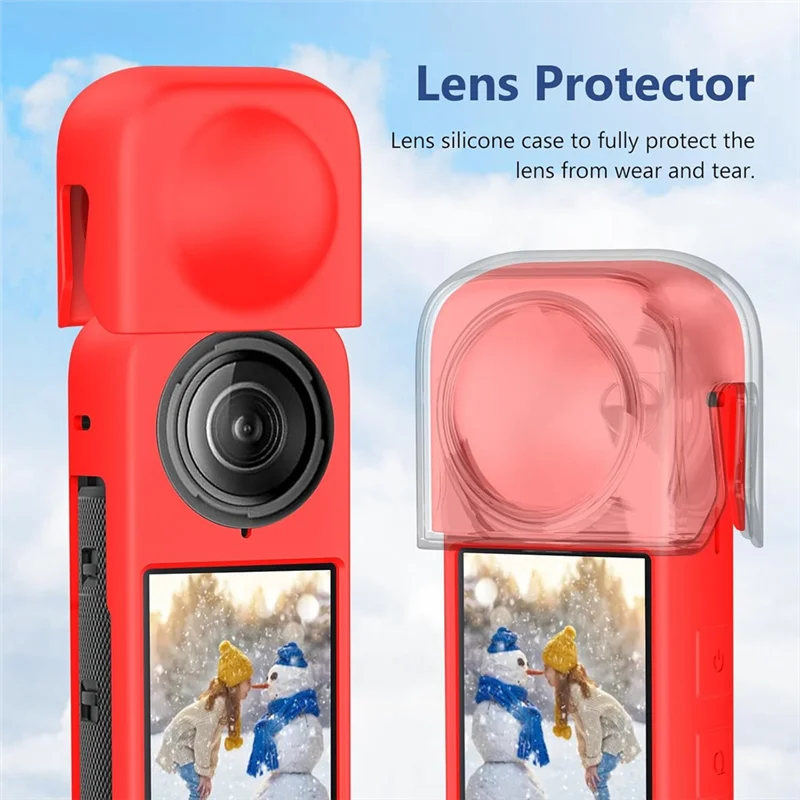 ABKI-funda protectora de silicona, Protector de cámara antiarañazos para accesorios de Cámara de Acción Insta 360 X4