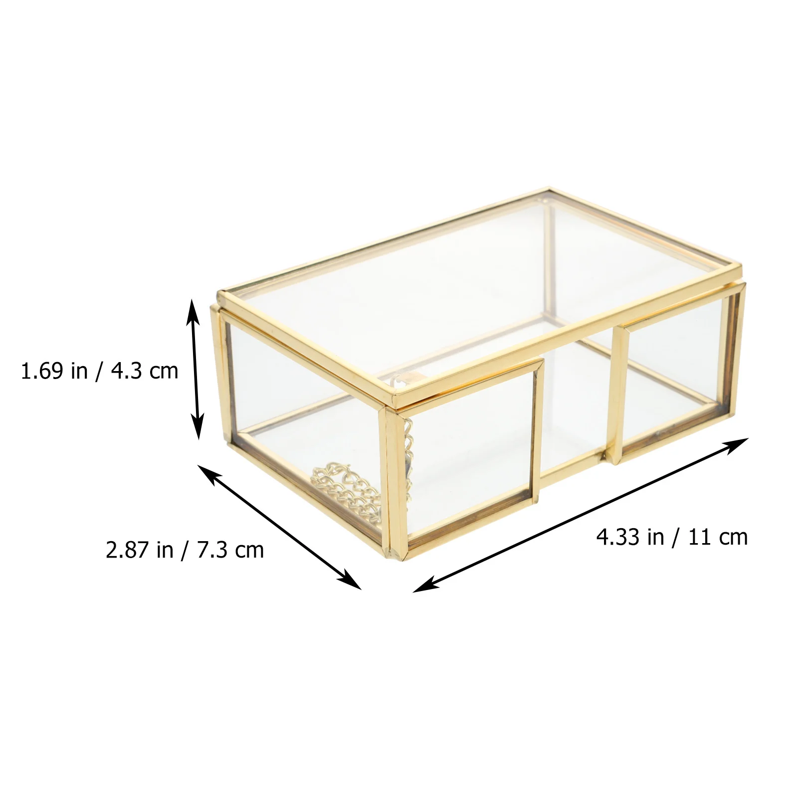 

1Pcs Exquisite Desktop Storage Holder for Business Pictures Id Display Box Transparent Convenient Organizer Glass Storage Box