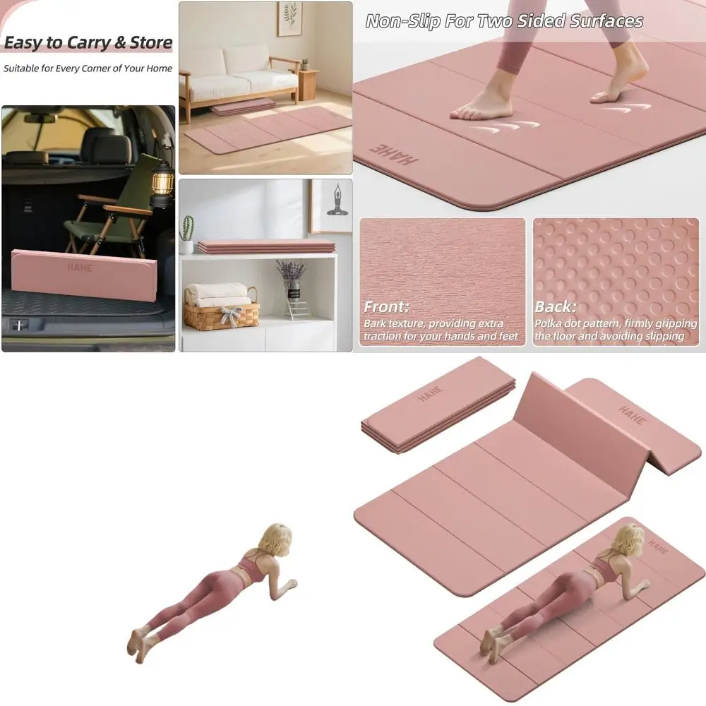 

Portable Foldable Yoga Mat, 74 x 32, 1/3 Thick, Non-Slip Wide Mat for Home, Travel, and Outdoor Exercise