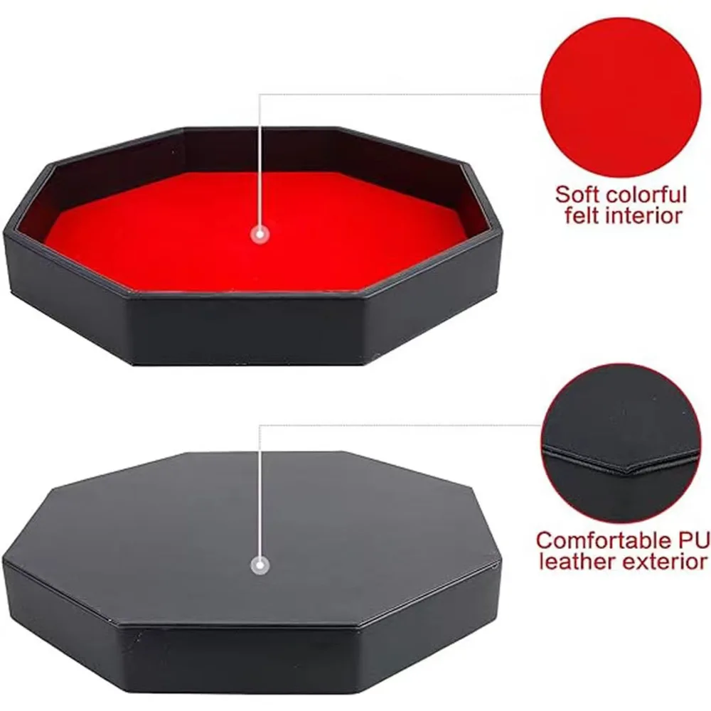 Metal D&D Dice Tray Resin Dice Storage Plate Octagonal Rectangular Tray Sundries Storage Box Velvet Tray for DND Dice Player